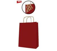 APLI Sac papier cadeau kraft 101648 350 x 400 mm avec cordelette Lot de 50 Rouge