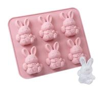 Pâques en silicone - Décorations 3D réutilisables pour travaux manuels - Moule à muffins et brownies lapin de Pâques - pour cupcakes, pâte à sucre