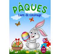 Pâques: Livre de coloriage de Pâques pour enfants. 50 images de lapin de Pâques et de printemps, grand format, facile et amusant - cadeau parfait pour les garçons et les filles.