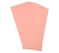 Paquet 100 fiches intercalaires horizontales unies perforées - 105x240mm - Rose