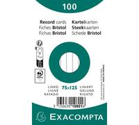 Paquet 100 fiches sous film - bristol ligné non perforé 75x125mm - Blanc