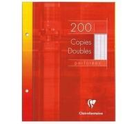 Copies doubles sous étui 17x22cm 100 pages perforées 2 trous grands carreaux