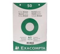 Paquet 50 fiches sous film - bristol quadrillé 5x5 perforé 148x210mm - Blanc