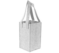 Paquet à Bouteille de Vin en Feutre Gris Clair, Pliable | Compartiment Intérieur Amovible, Grosse Capacité, Poignée Pratique, Coffret Présent pour Transport et Rangement