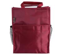 Paquet à Documents Oxford Présent Rentrée Rouge à Trois Compartiments | Fermeture Éclair, Poignée Confortable, Poche Latérale, Tissu Imperméable, Rangement Pratique pour Cahiers et Dossiers,