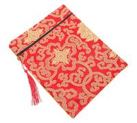 Paquet à Écritures Rouge en Soie pour Livres et Documents | Protection des Textes et Dossiers, Transport à Main, Nettoyage Facile, Rangement des Écritures
