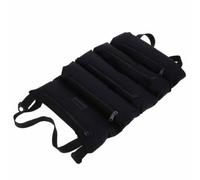 Paquet à Outils Roulant en Oxford Noir Poignée, 5 Poches | Bandes Élastiques, Poches Zippées, Fermeture Sécurisée, Bandoulière, pour Réparations et Menuiserie