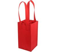 Paquet à Vin en Feutre Rouge pour Quatre Bouteilles Poignée | Compartiment Intérieur Amovible, Pliable et Portable, Style Élégant, pour Transport de Présents et Sorties