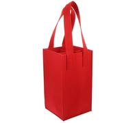 Paquet à Vin Portable en Feutre Rouge, Format Présent | Compartiment Amovible, Grosse Capacité Pliable, Poignée Pratique, pour Transporter Vos Bouteilles Lors D’un Présent