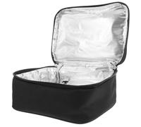 Paquet Chauffant à Lunch Portable Noir 24x16x8cm, Chauffé USB | Doublure Film Aluminium, Tissu Oxford, Fermeture Renforcée, pour Contenants Repas, École, Bord de Route