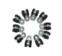 Paquet de 10 colliers de serrage P 6-50 mm for tuyaux en acier inoxydable | Pinces réutilisables doublées de caoutchouc avec coussin EPDM, fixation renforcée(50mm)
