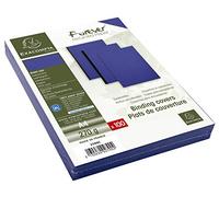 Exacompta Couvertures à reliure A4 Cuir recy 4 grain cuir Bleu foncé Paquet de 100 270 g/m²