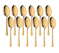 Paquet de 12 cuillères à dîner, Buyer Star ustensiles en acier inoxydable doré pour cuisine à domicile ou restaurant