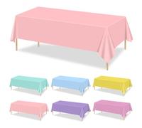 Paquet de 12 nappes pastel, 220x130cm crème glacée nappes rectangulaires colorées, décorations de couleurs pastel arc-en-ciel pour anniversaire, fête arc-en-ciel, fête sur le thème de la crème glacée
