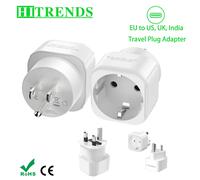 Paquet de 2 adaptateurs de prise européens vers états-unis, royaume-uni, inde, suisse, AU, italie, adaptateur de voyage USA Canada, convertisseur d'adaptateur de prise murale EU à 2 broches