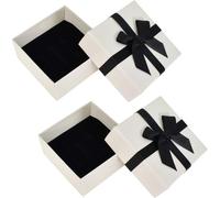 Paquet De 2 Coffrets Cadeaux-7,5x7,5x3,5 Cm, Blanc, Coffret Cadeau Carré Vide, Adapté Pour Mariage, Anniversaire, Remise Des Diplômes, Nouvel An