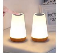 Paquet de 2 lampe de chevet tactile LED veilleuse Portable veilleuse lampe de Table 13 couleurs rvb USB