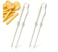 Paquet de 2 pinces à chips, pince de service en plastique pour manger | Mini pince à collation de cuisine, pince à chips réutilisable, pince à salade alimentaire pour ramasser le pop-corn de pain