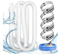 Paquet de 2 Tuyau Piscine 32mm,Tuyau Piscine avec 4 Clips de Sécurité Métalliques,149,9cm Lang pour Piscines Hors Sol, Spa