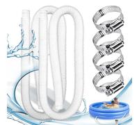 Paquet de 2 Tuyau Piscine 32mm,Tuyau Piscine avec 4 Clips de Sécurité Métalliques,149,9cm Lang pour Piscines Hors Sol, Spa,Pompe à Filtra pour Intex 330 GPH, 530 GPH et 1000 GPH - Blanc