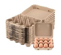 Paquet de 20 Cartons D'Œufs Cartons D'Œufs Carrés en Pâte à Papier Conteneur de Cartons D'Œufs Plateau à Œufs Vide Porte-Œufs