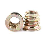 paquet de 20 pièces M6/M8/M10 Alliage de zinc, écrous hexagonaux, différents inserts en bois.