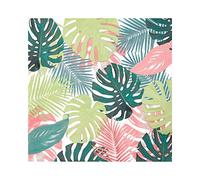 Paquet de 20 serviettes en feuilles de palmier tropical pastel | Serviettes jetables, pour dîner à l'intérieur ou à l'extérieur, anniversaire, garden-party, pique-nique, safari, hawaïen, découpage