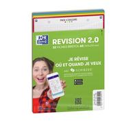 Fiche bristol 210 x 148 mm quadrillée 5 x 5 perforée couleurs assorties Oxford Révision 2.0 - Sachet de 32