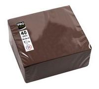 Paquet de 40 serviettes micro-gaufrées ouate 2 plis - 38x38 cm - Chocolat