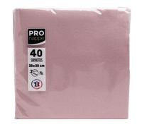 Paquet de 40 serviettes micro-gaufrées ouate 2 plis - 38x38 cm - Vieux rose