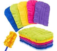 Paquet de 5 Chiffon de Recharge Réutilisable | Recharges pour Swiffer Plumeau Poussiere, pour Balai à Poussière à 360 Degrés avec Poignée, pour Poussière et Poils D'animaux