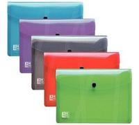 Paquet de 5 enveloppes à pression en polypropylène HAWAÏ pour format A4, coloris assortis - assortis G