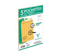 Paquet de 5 Pochettes Kraft Adour Brun C5-162x229mm - Auto-Adhésives - 90g/m2 - Brun