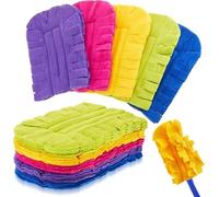 Paquet de 5 Recharges Applicable pour Swiffer Plumeau Poussiere - Chiffon de Recharge Réutilisable pour Balai à Poussière à 360 Degrés avec Poignée - Idéal pour la Poussière et Les Poils d'animaux