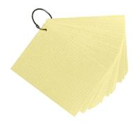 Paquet de 50 Flashcards sous film + anneau - bristol dots perforé - Format A6 - Jaune