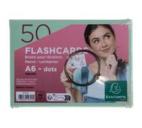 Paquet de 50 Flashcards sous film + anneau - bristol dots perforé - Format A6 - Vert