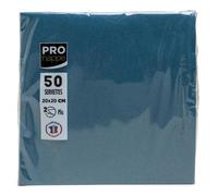 Paquet de 50 serviettes cocktail micro-gaufrées ouate 2 plis - 20x20 cm - Bleu Pacifique
