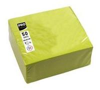 Paquet de 50 serviettes cocktail micro-gaufrées ouate 2 plis - 20x20 cm - Vert kiwi