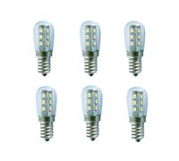 Paquet de 6 ampoules LED E12 2 W forme S6, 12 V 24 V, blanc chaud | 3000K 180LM, 2W remplace environ 20W halogène for réfrigérateur et lampe de table(White,12V)