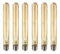 Paquet de 6, vis de base E27 rétro ampoule à filament LED Edison, ampoule à LED long tube en verre fumé T30 4W, 2700k