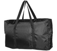 Paquet de Transport Barbecue Pliable Noir, Poignée Double, Grosse Capacité | Polyester Résistant, Structure Ouverte Renforcée, pour Bois de Chauffage, Paquet Charbon, Pique-niques et Coffre