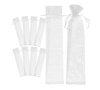 Paquet en Organza à Cordon, Lot de 10, Pochettes Blanches | Présentations Prêtes à Offrir, pour Bijoux, Baguettes et Éventails Pliants, Usage Craft
