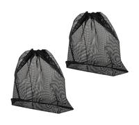 Paquet Filtrant en Maille pour Pompe à Eau, Lot de 2, Polyester Noir | Aquarium et Bassin, Filtre les Débris, Cordon de Serrage, Facile à Nettoyer Ranger