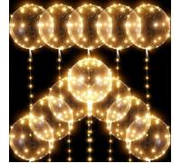 Paquets De 12 Ballons Lumineux Ballon Illuminé Ballon Transparent Ballons Bobo À Led De 38Cm Avec Guirlandes Lumineuses De 3[CA169]