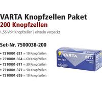 Paquets promotionnels Varta, 321, 364, 371, 377, 395 assortis