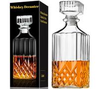 PARACITY Carafe à Whisky Dans un Coffret Cadeau - Bouteille Avec Bouchon en Verre Pour Alcool, Bourbon - Idée Cadeau Homme