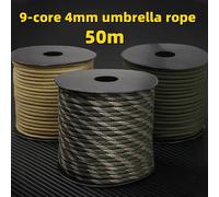 Paracorde militaire 50m 550, 9 brins, 4mm, cordon de Parachute tactique, accessoires de Camping, corde de tissage, équipement de survie en plein air Bleu