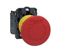 Schneider Electric Bouton d'arrêt d'urgence XB5AS8442 rond collerette métal réinitialisable
