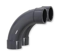 Paradies Pool Coude de raccord en PVC 90° Ø 50 mm avec manchons adhésifs, manchon en PVC-U, raccord de tuyau, raccord adhésif à coller, qualité européenne, quantité : 2 pièces
