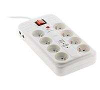 Parafoudre 8 Prises + Interrupteur + téléphone RJ11 - Zenitech